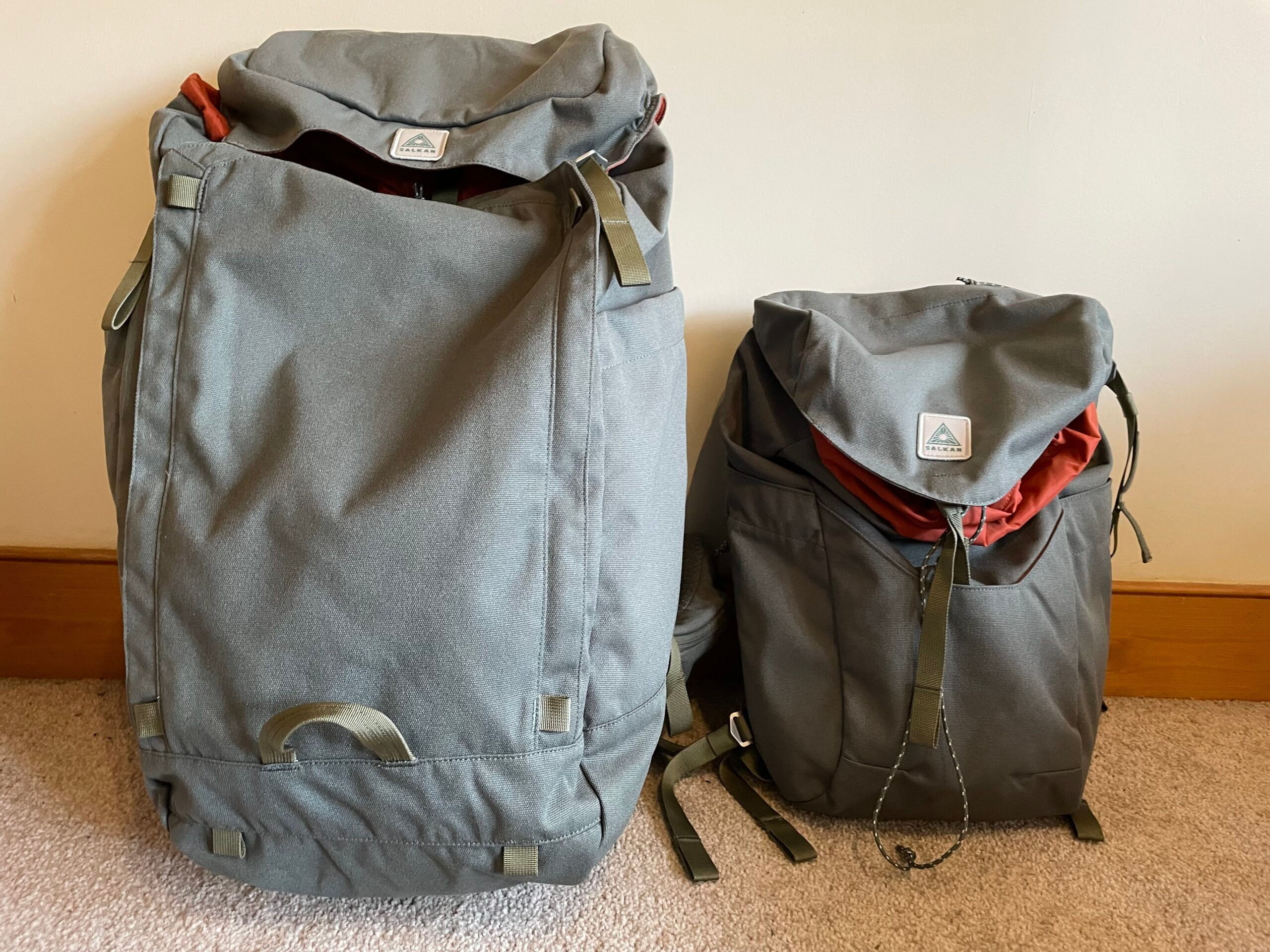 The Salkan Daypack and its big brother, the main pack.