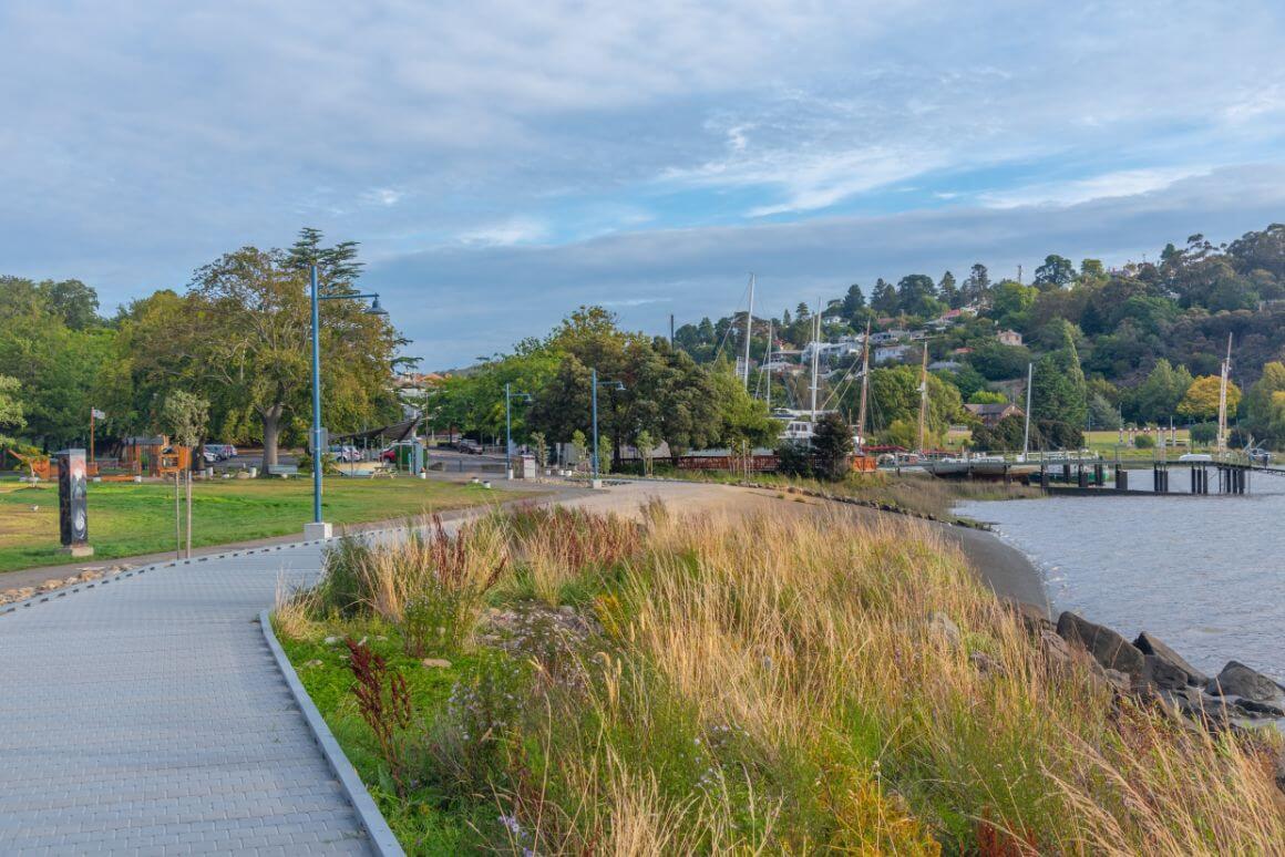 View of the walk way at Tamar river Launceston
