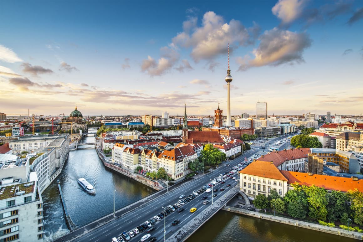 Berlin Germany from above the Spree River