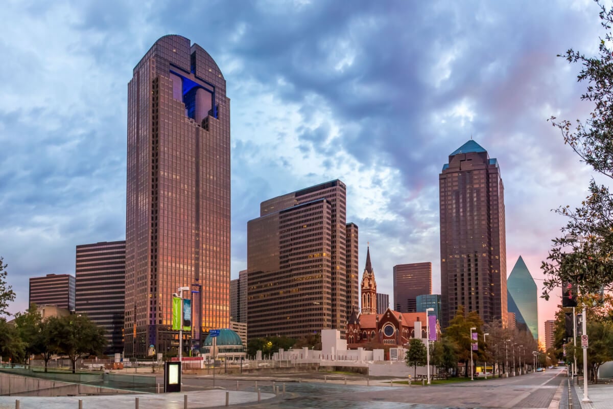 the skyline in the Arts District, Texas