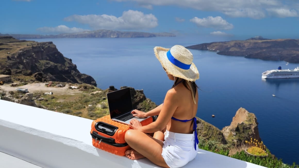 Digital Nomad Female in Greece