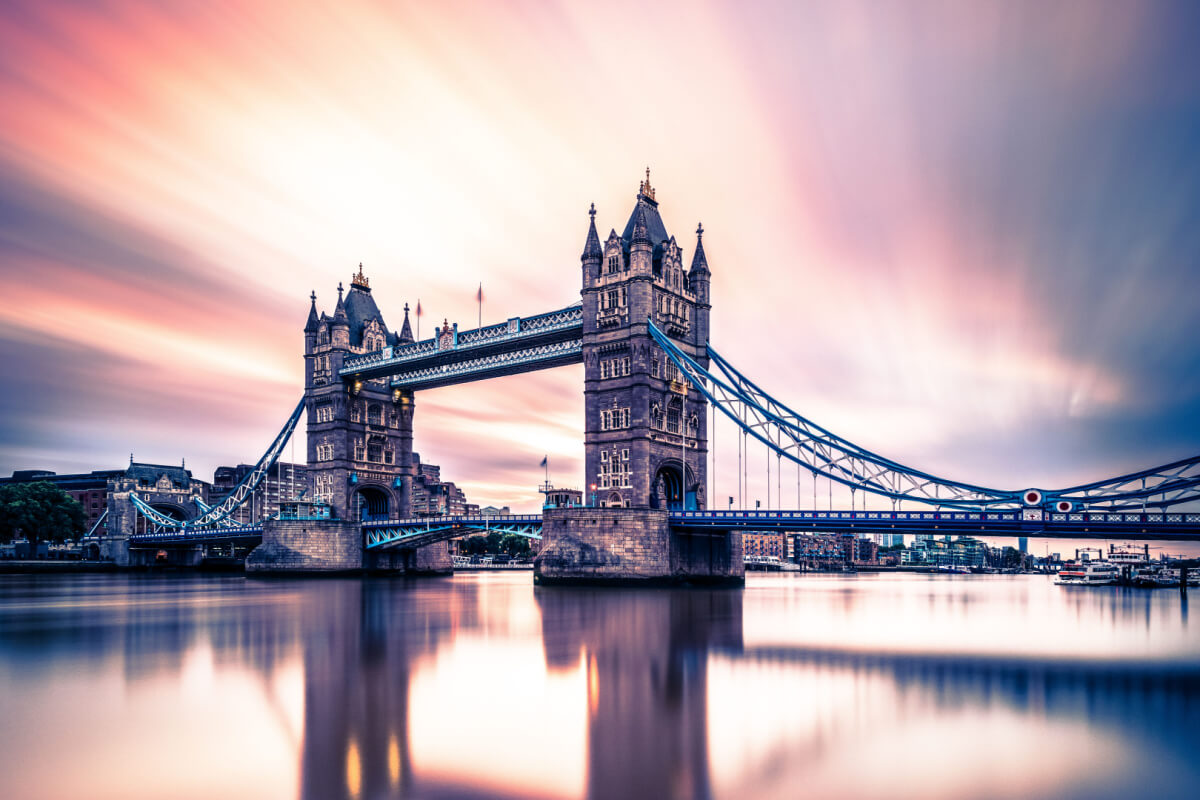 Tower Bridge London with crazy clouds