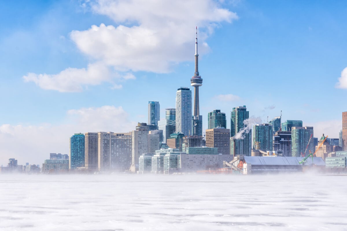 Toronto skyline in winter