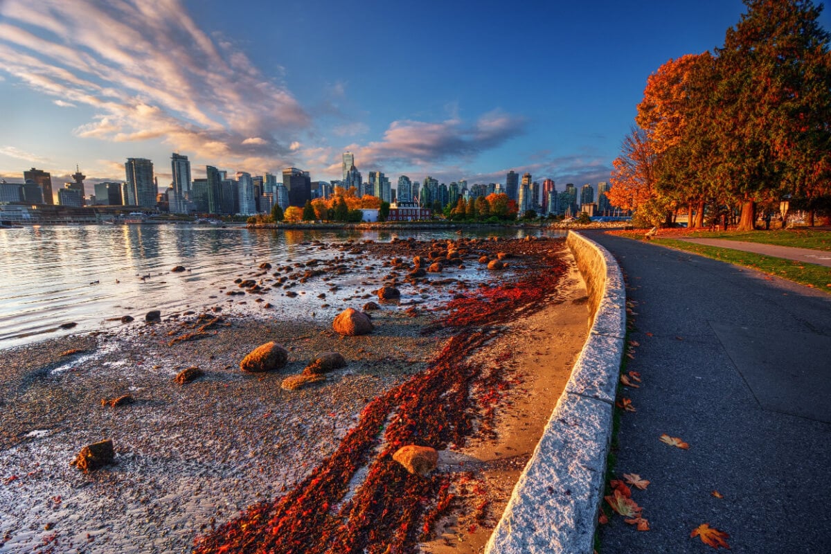 Vancouver skyline in Autumn