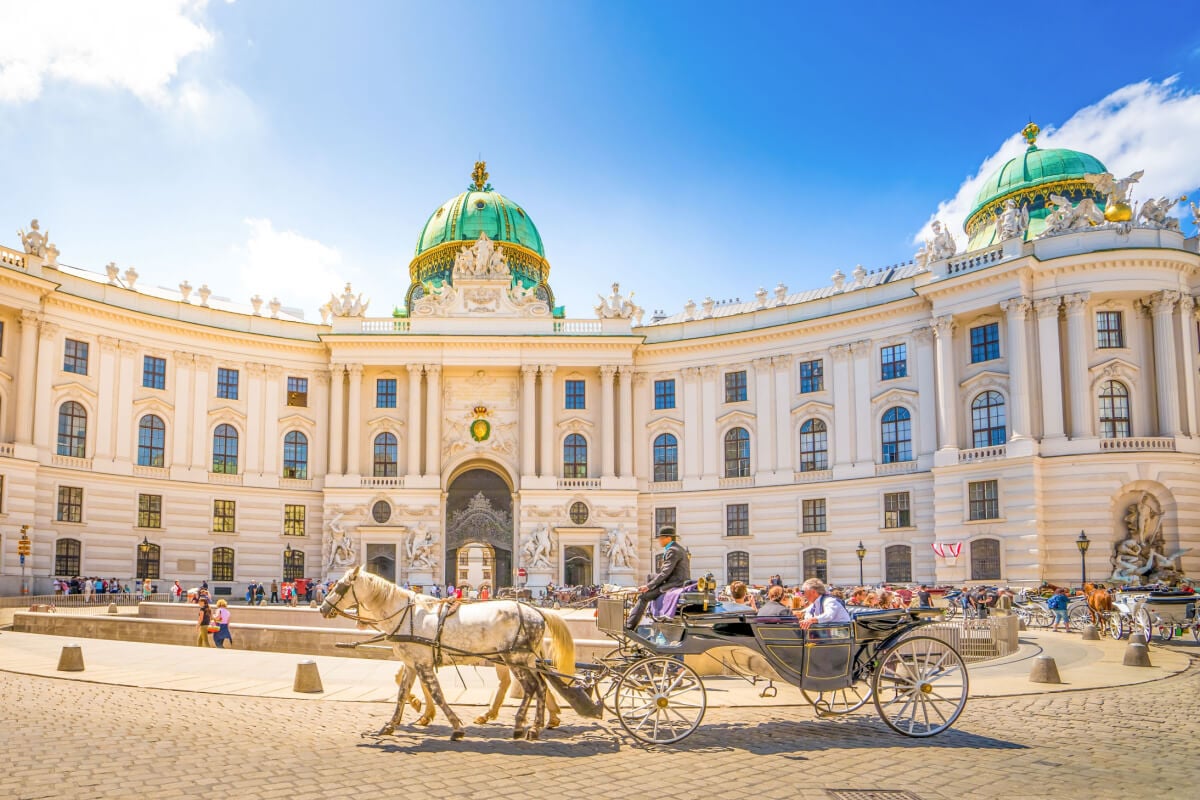 Gorgeous Vienna Palace with horse and cart