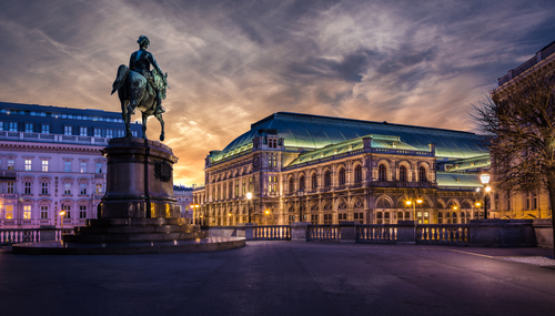 Vienna state opera at dawn