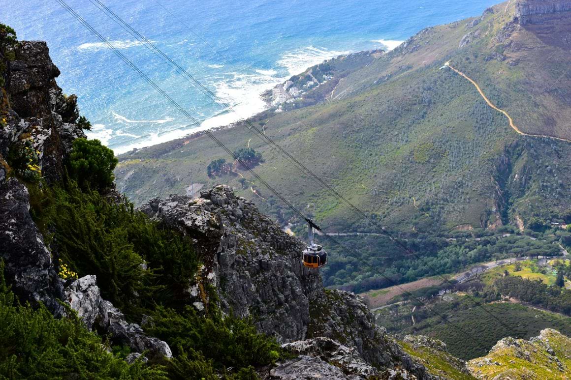 Cable car up to the top of Table Mountain Cape Town