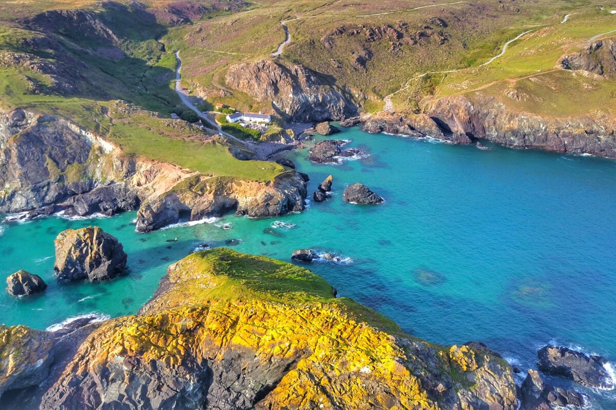 Kynance Cove Cornwall at high tide