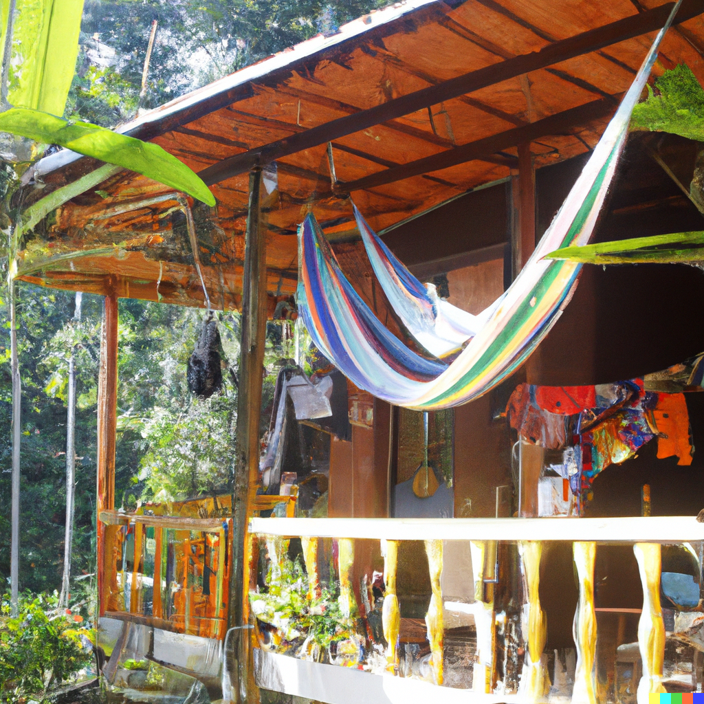 Costa Rica hostel and hammock