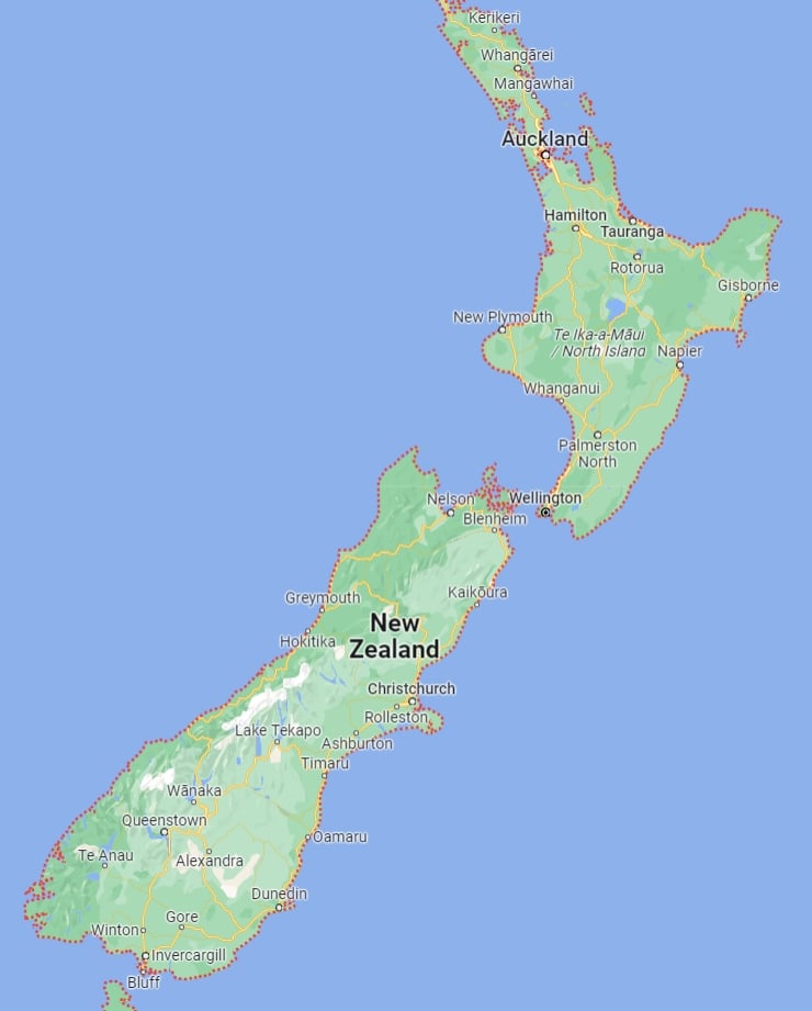 Map of Zealand