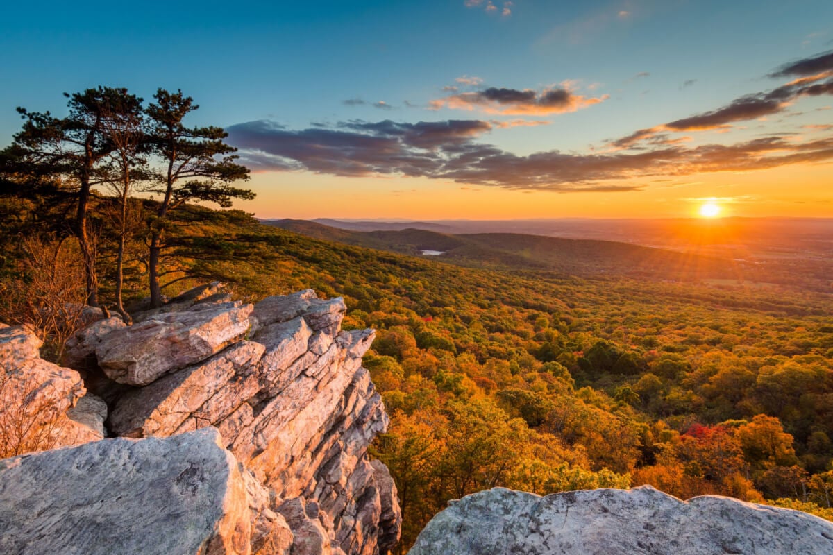 Beautiful Maryland countryside at sunset