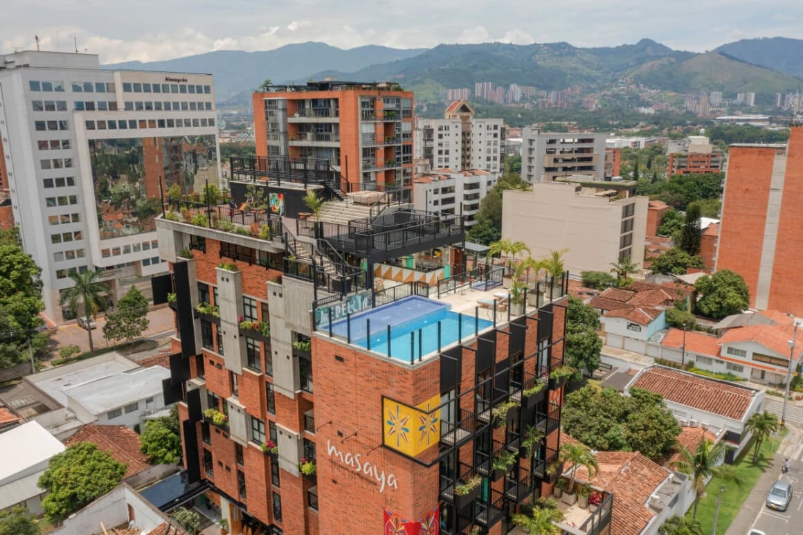 Masaya Medellin rooftop and pool.