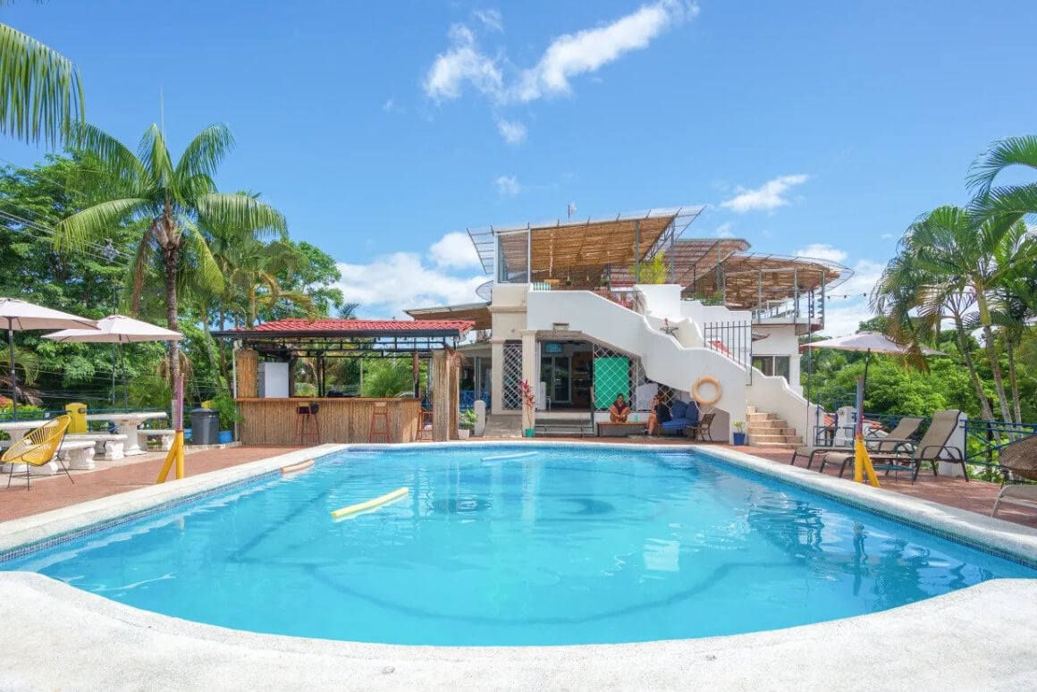 Selina Manuel Antonio outdoor pool and building.