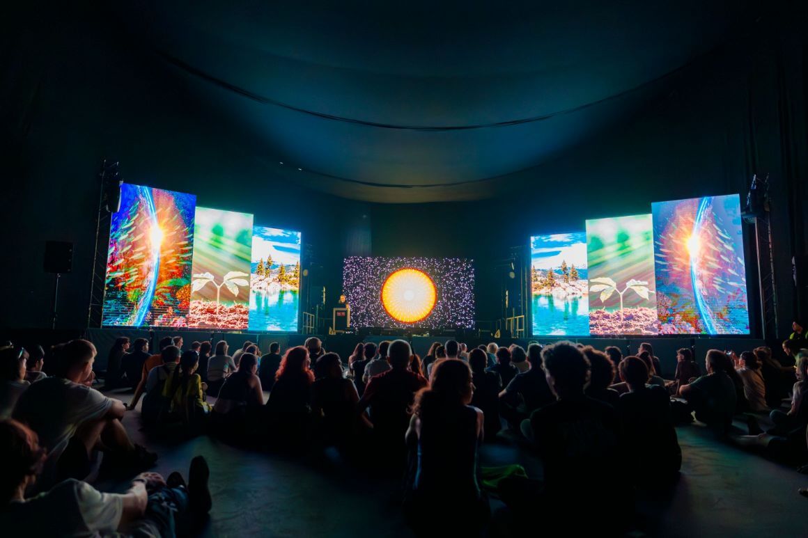 Group of people gathered at the Sonar Festival Barcelona