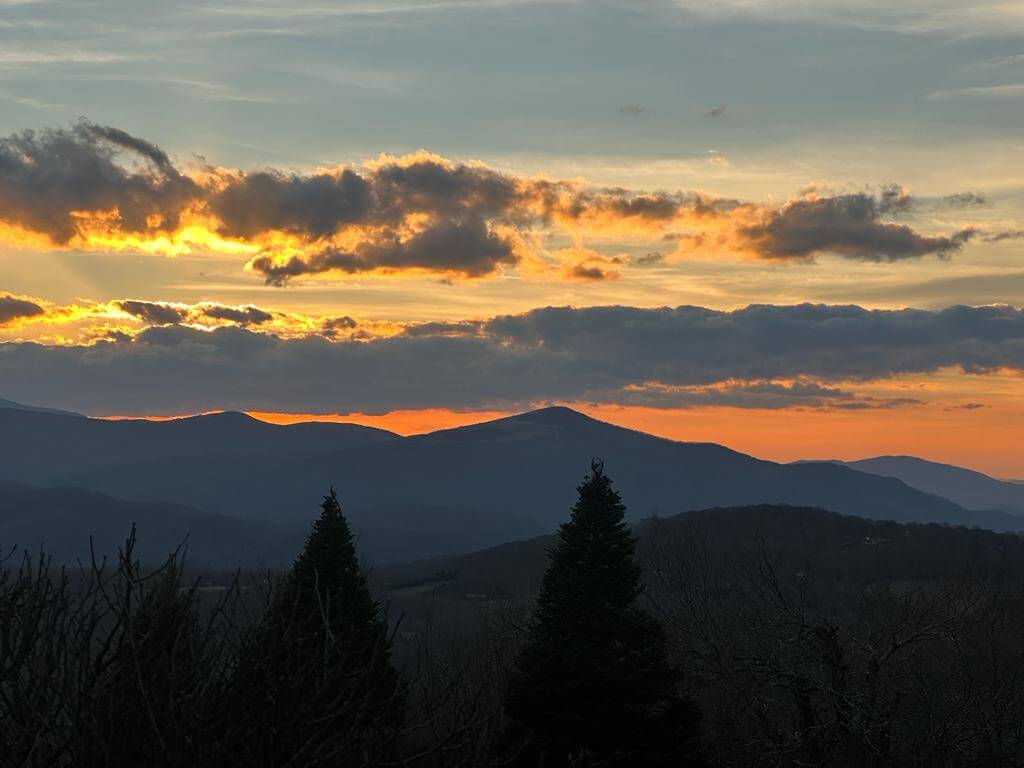 Sunset with mountains