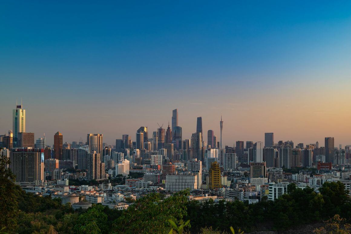 aerial view of guangzhou city