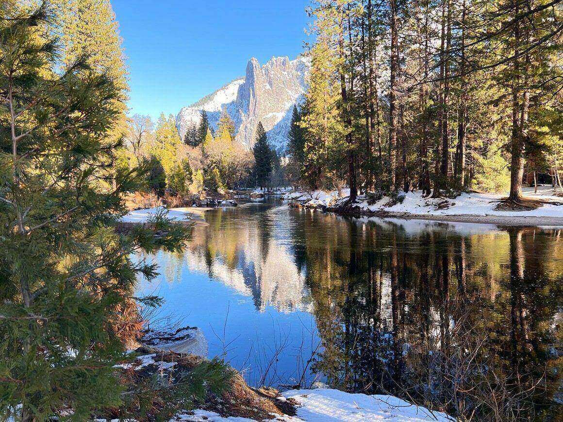 snowy yosemite national park United States of America.