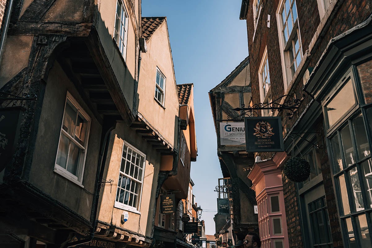tbbteam, England, United Kingdom The narrow street of The Shambles with it's wooden tudor shops.