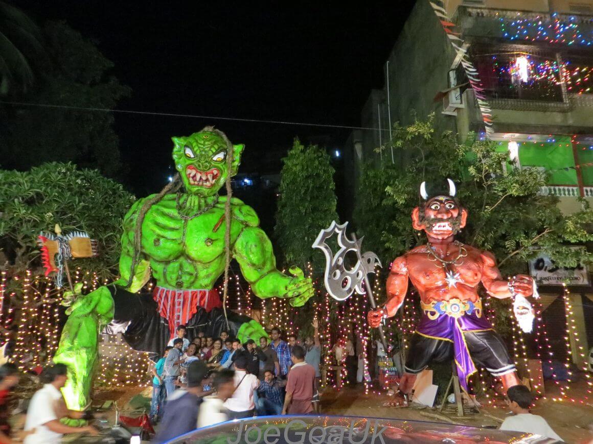 Monster sculptures in Diwali Goa