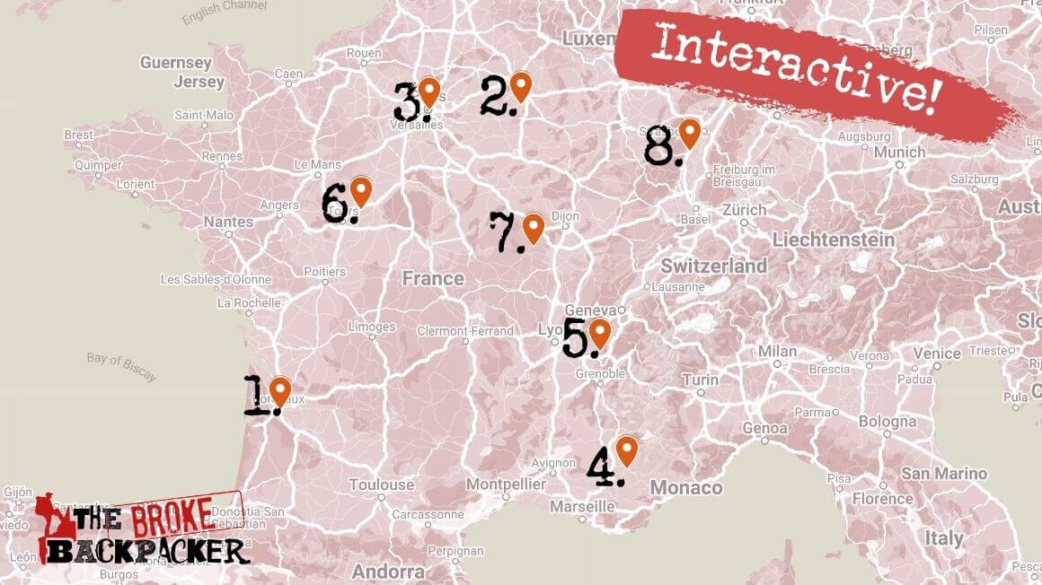 France Winery Tours Map