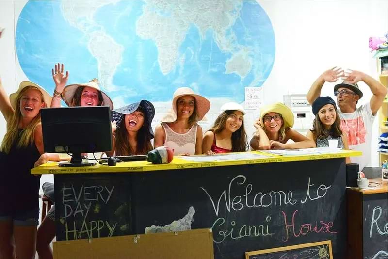 A group of friends at Gianni House Backpackers Hostel
