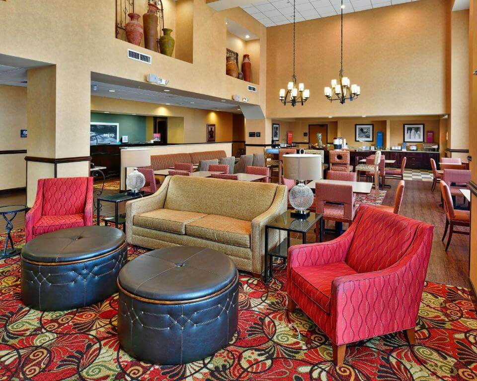 A large communal space at Hampton Inn & Suites, Fredericksburg