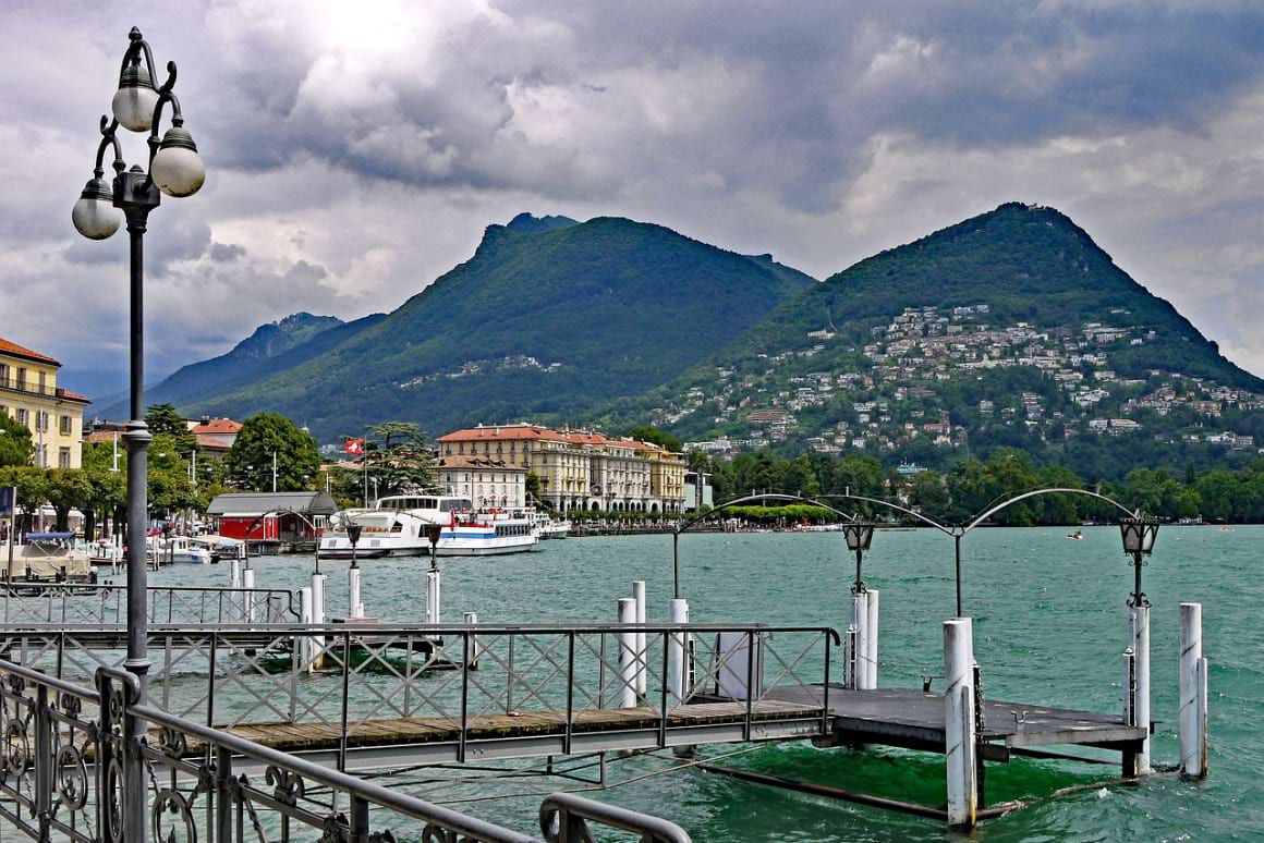 Lake promenade Lugano Switzerland