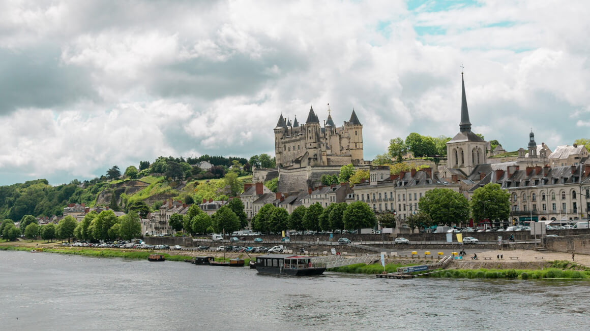 A landscape image of Chateaux of the The Loire Valley, France