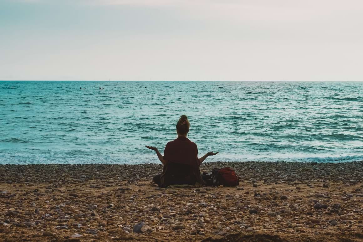 Meditate in brighton beach UK