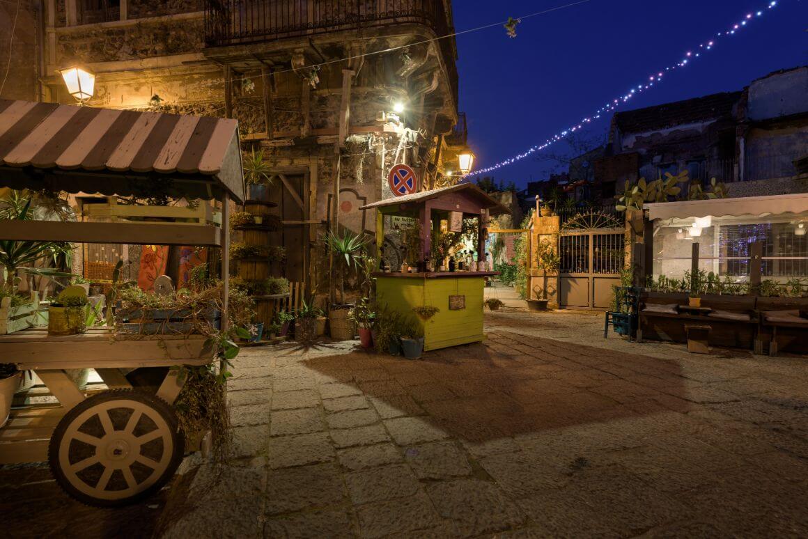 Newly recovered San Berillo pedestrian district in the heart of Catania, Italy