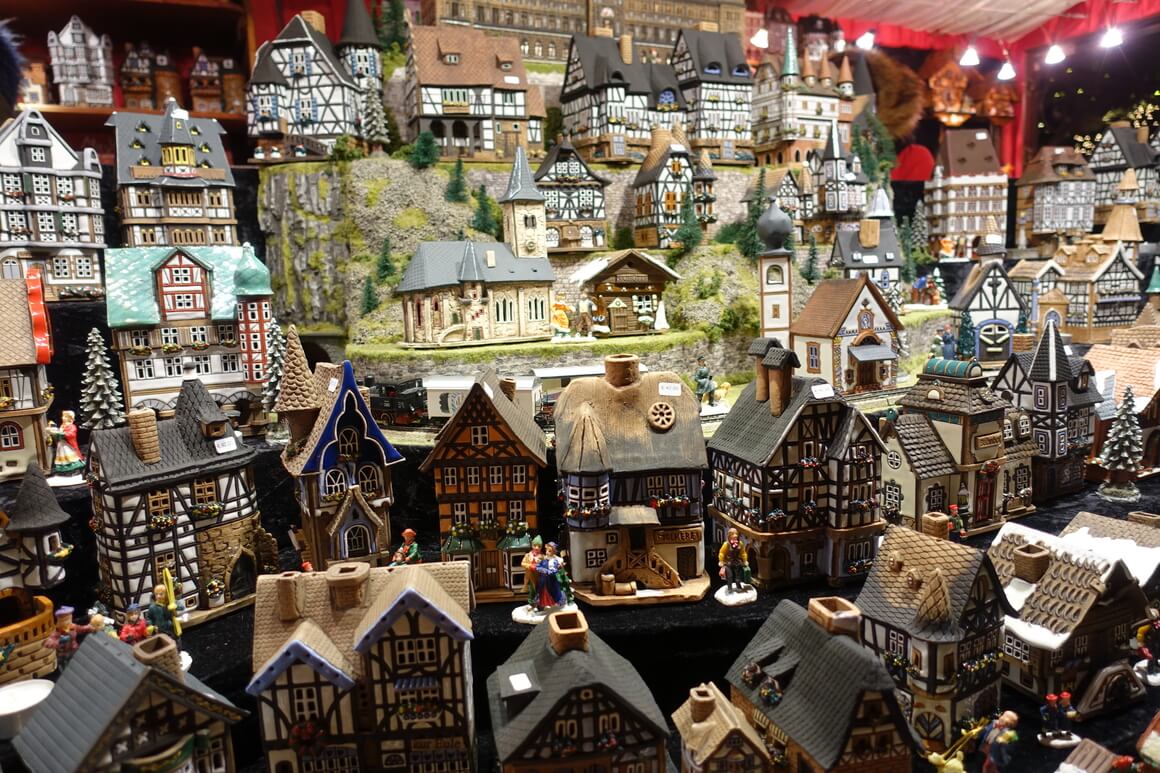 Minature houses on display at the German Christmas markets