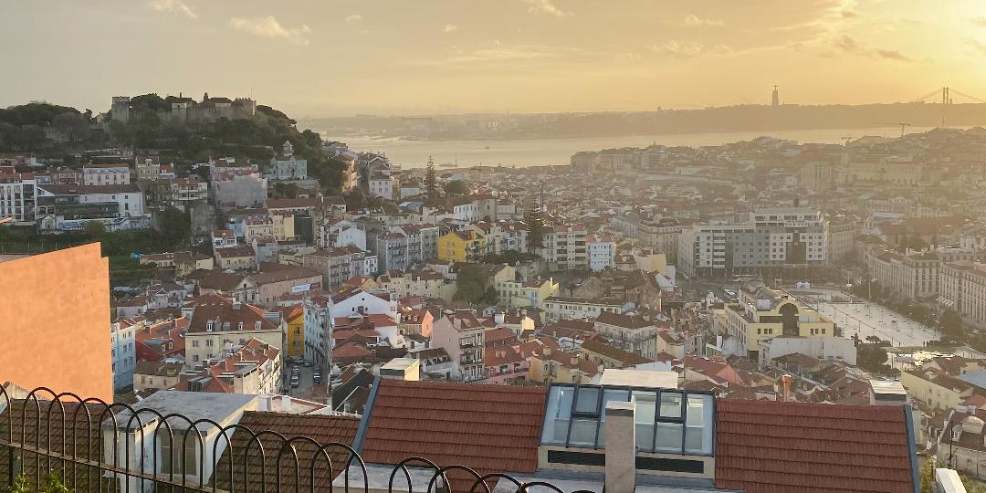 Setset over Lisbon skyline