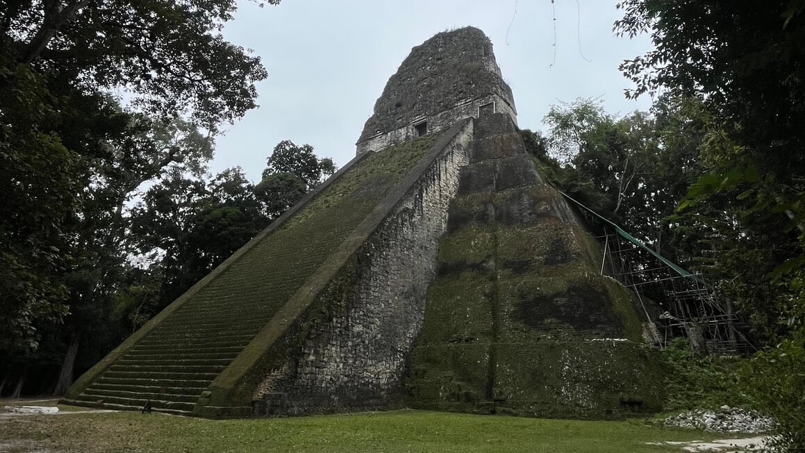 Tikal Ruins through the trees