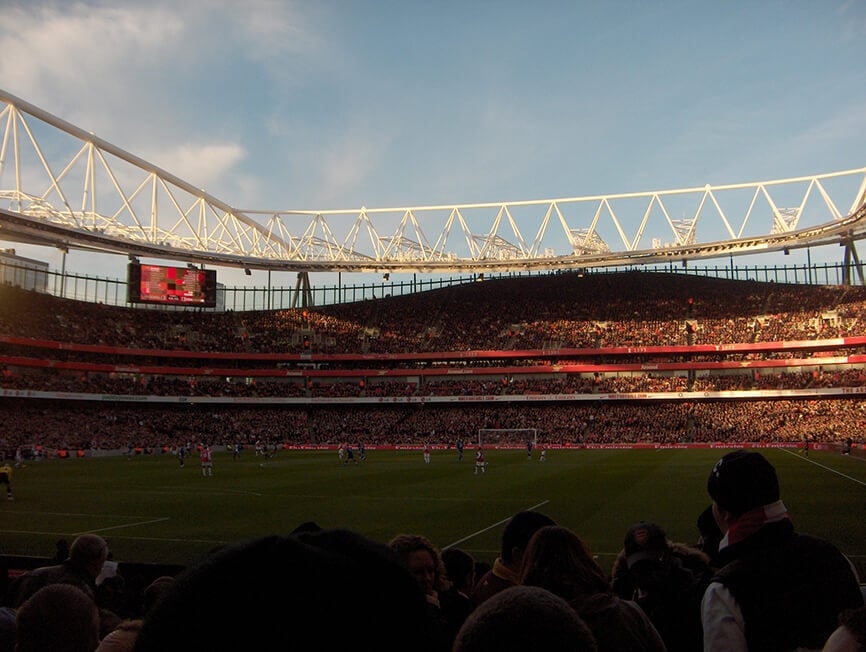The Emirates Stadium in London during an Arsenal game