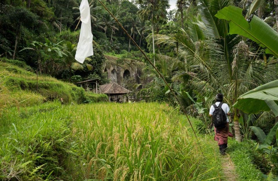 A man walking through some Bali's most beautiful sites