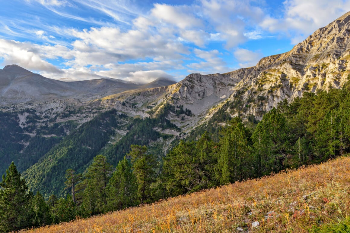 Mountain views from Mount Olympus national park