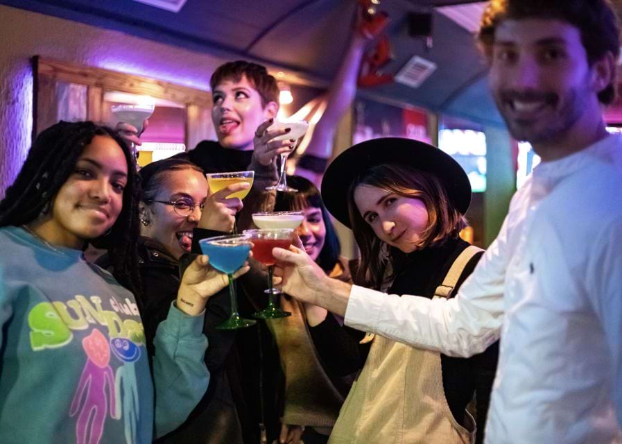 Friends partying at Florence, Italy