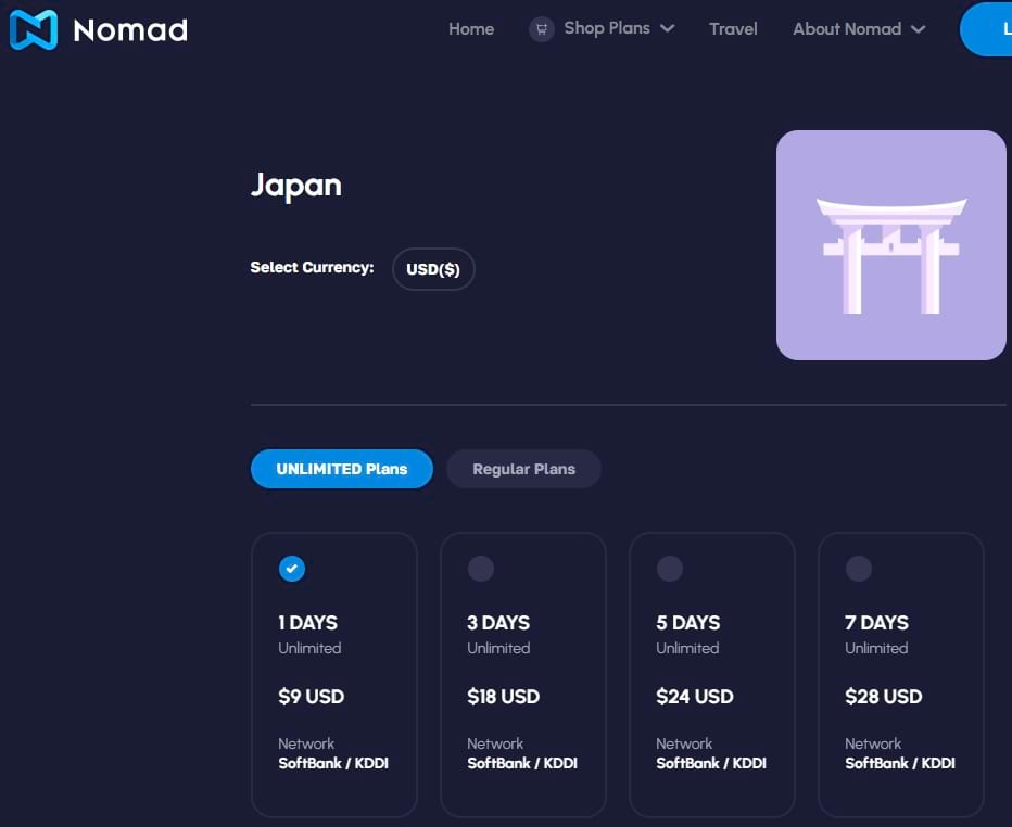 japan nomad esim