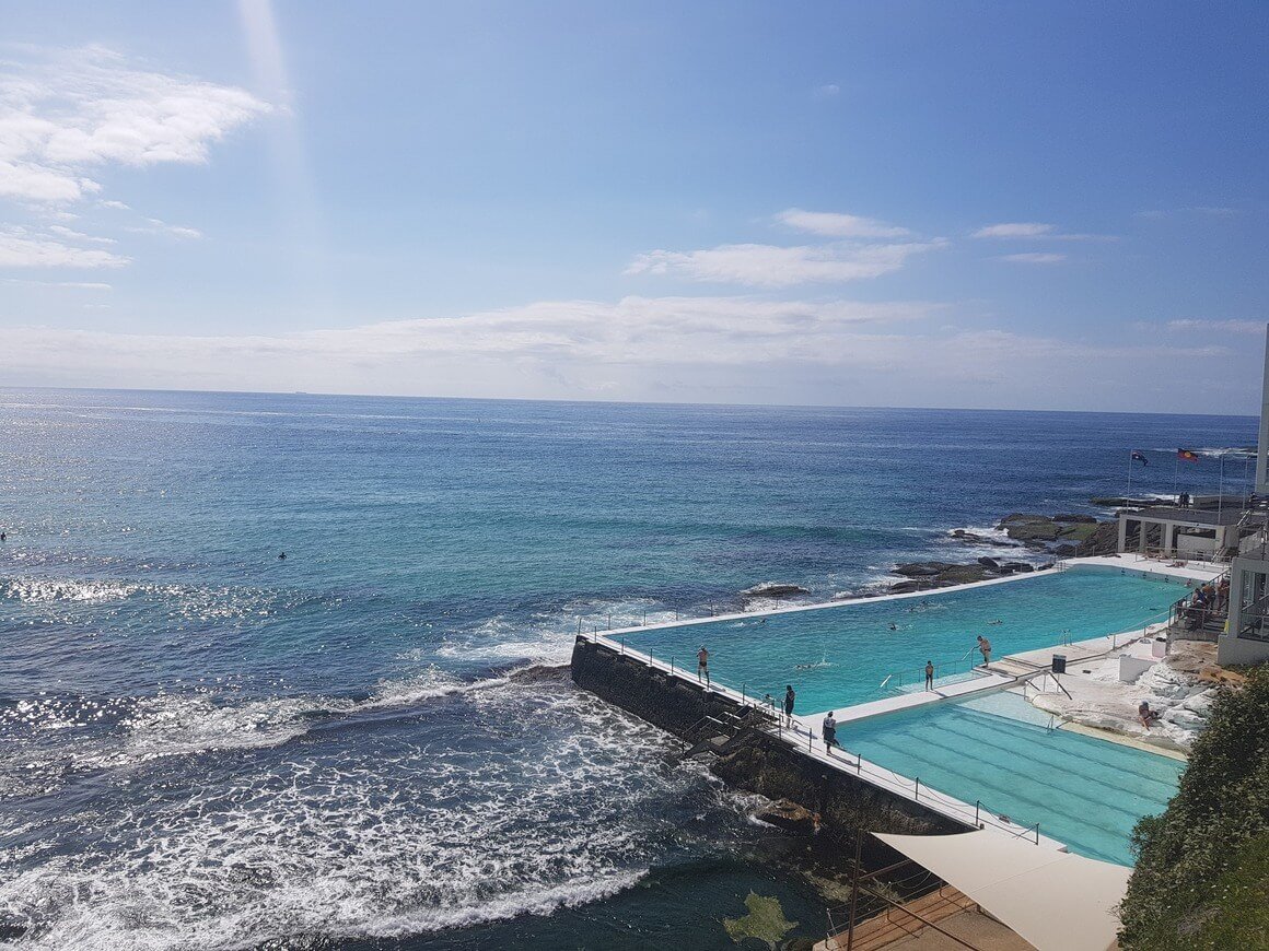 Afternoon at Bondi Icebergs Pool on Bondi Beach, Sydney Australia