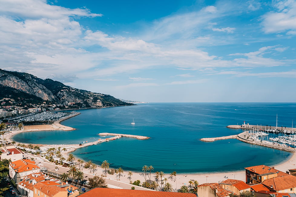 Looking over the blue waters of the south of France