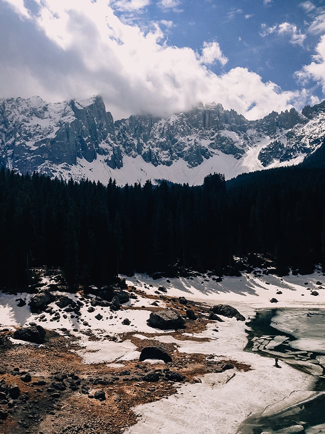 The Italian dolomites section of the alps in the spring