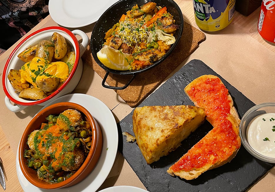 A table full of tapas in Spain