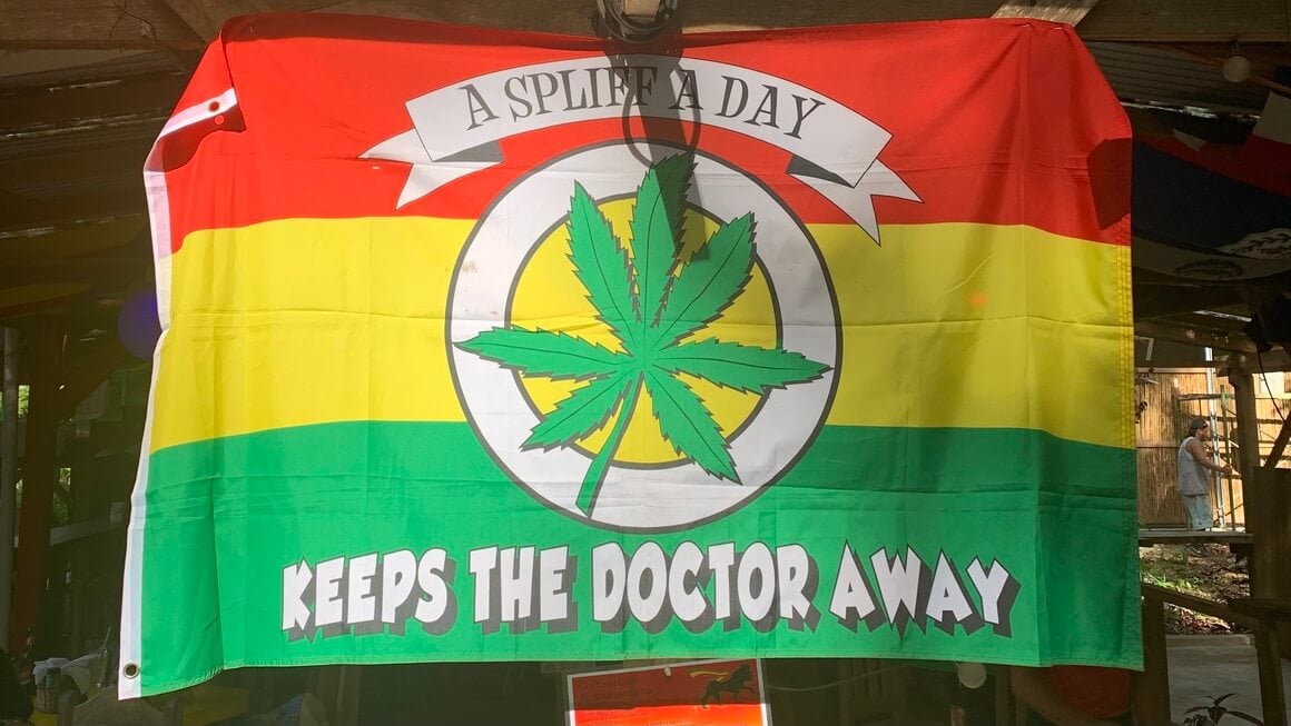A spliff a day keeps the doctor away flag