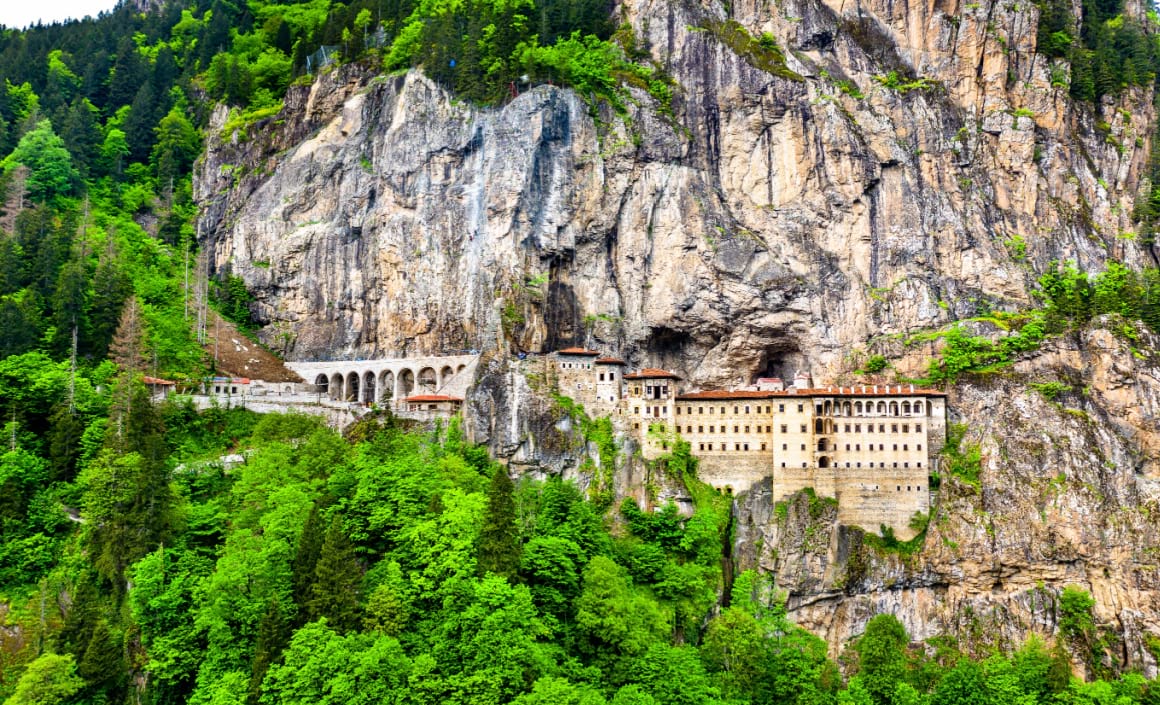 View of Sumela Monastery in Turkey