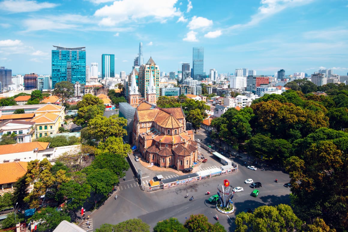 Notre Dame Cathedral in Ho chi minh city Vietnam