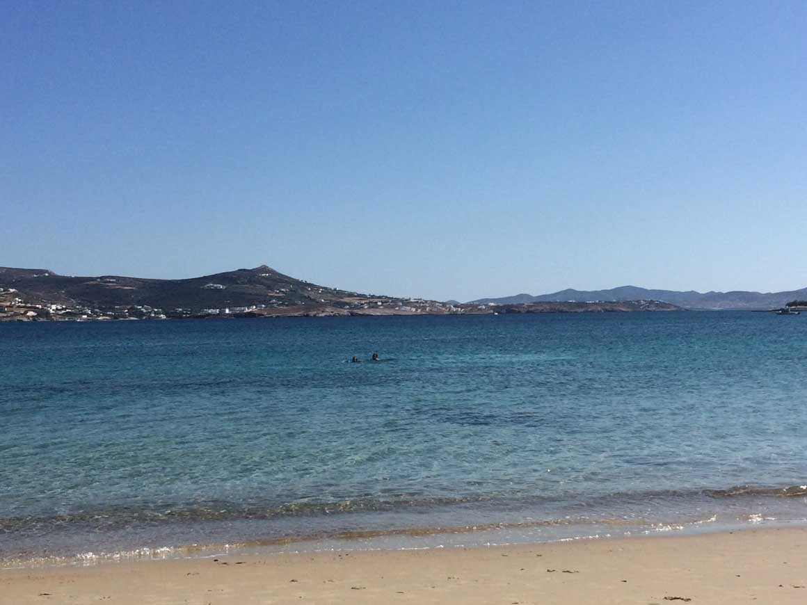 A taken from the beach of photo of clear waters in Greece