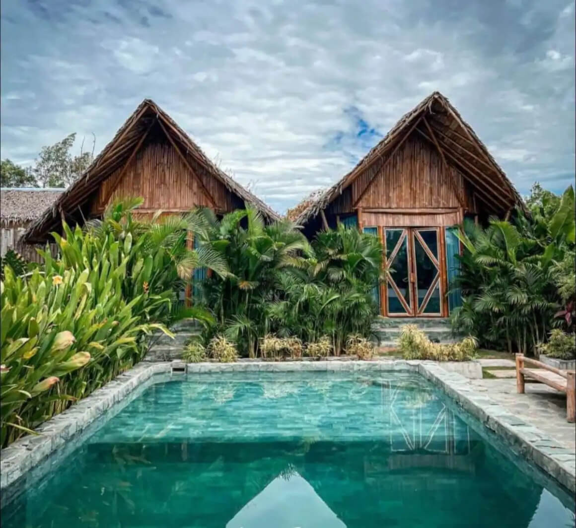 Pool at a Bamboo House in Badian