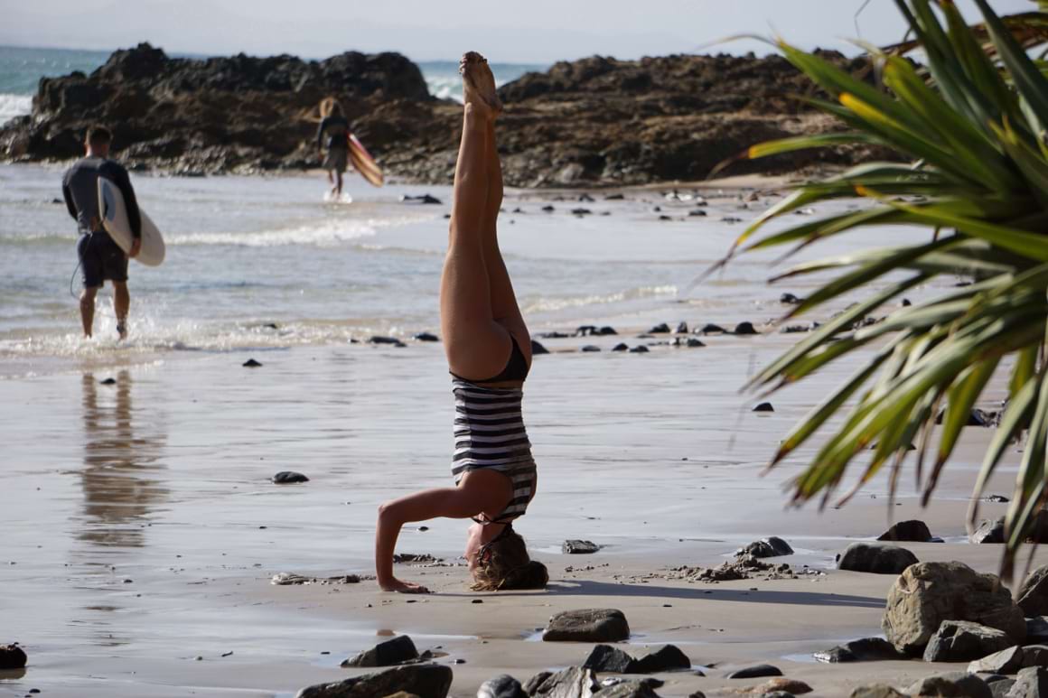 Yoga Byron Bay beach Australia