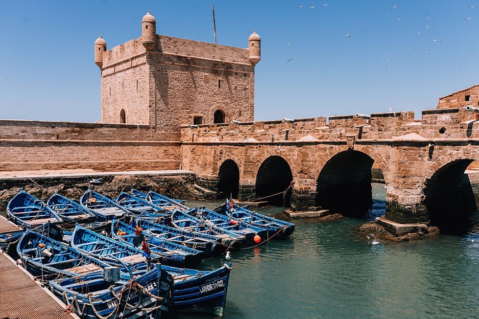 The blue boats of Essaouira, Morocco