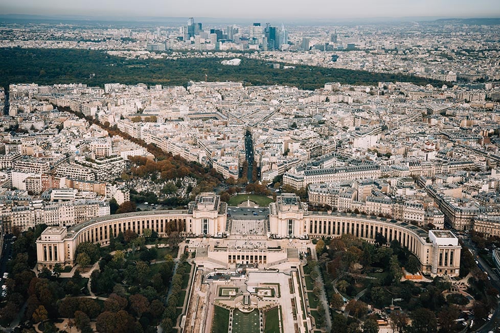The view over Paris from The Eiffel Tower